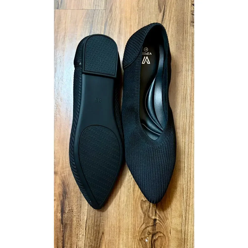 Vipost Knit Ballet Flats for Women Pointed Toe